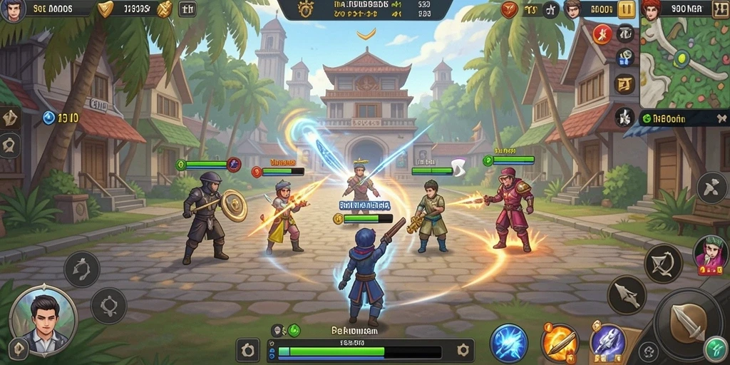Screenshot menunjukkan antarmuka permainan yang menarik.